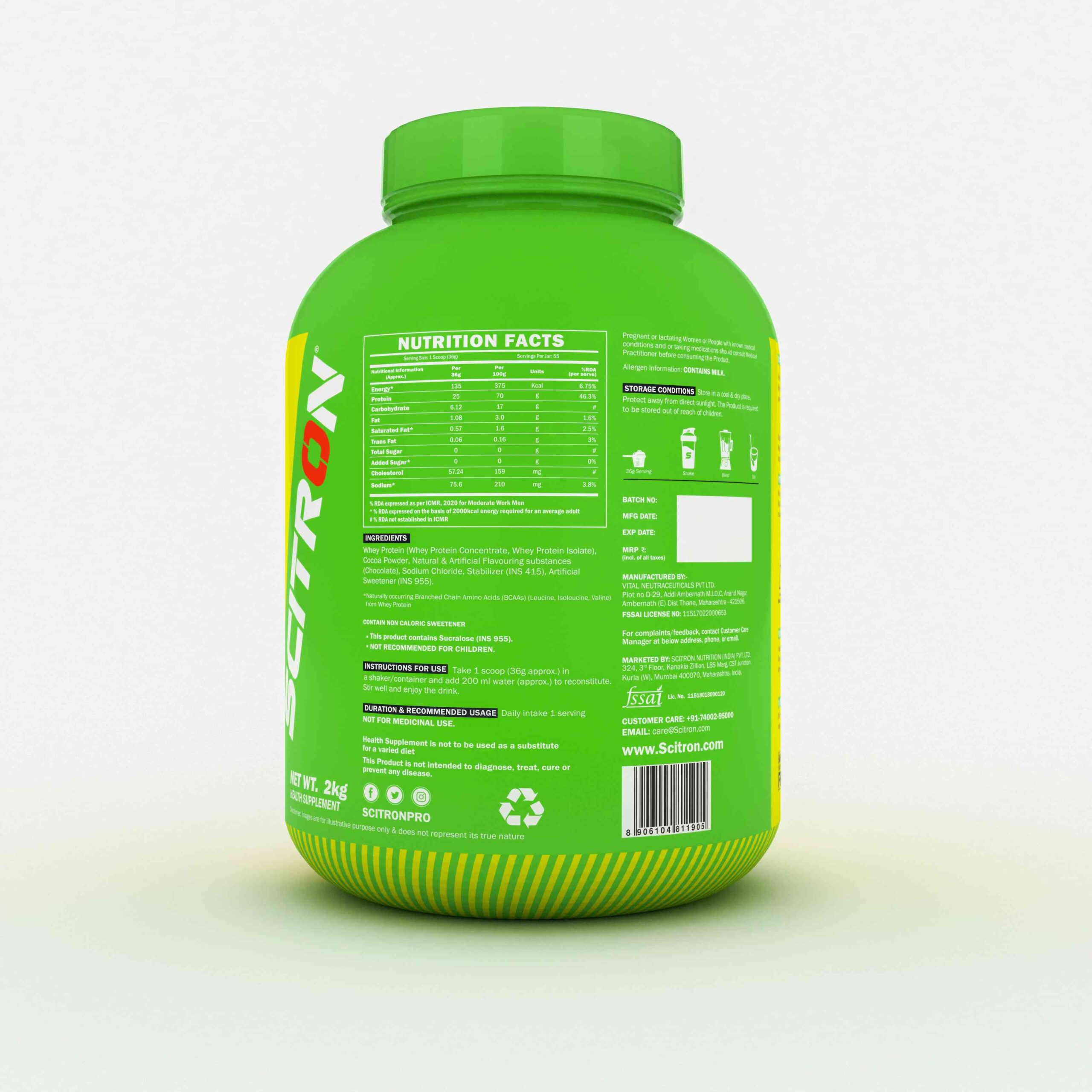 Scitron True Whey Choclate 2 kg view 2