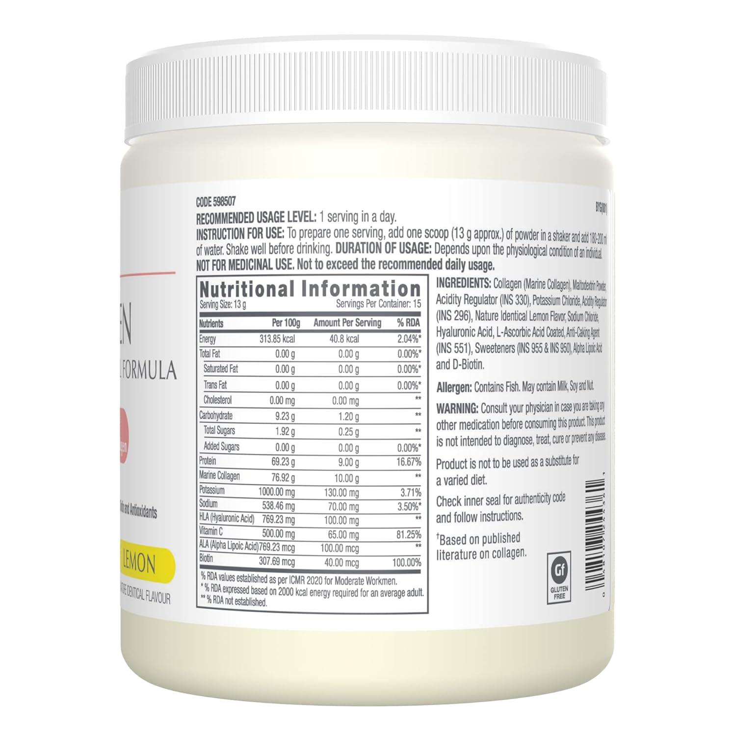 gnc-collagen-200gm-lemon-left