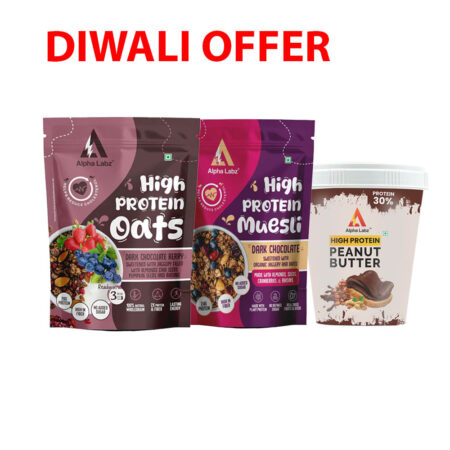 Alpha Labz High Protein Oats 1kg + Alpha Labz High Protein Peaunt Butter + Alpha Labz Muesli